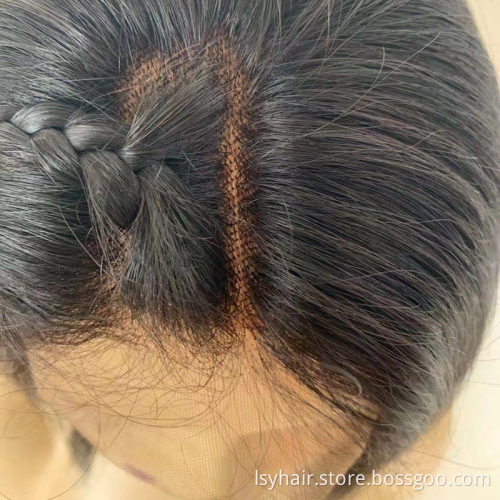 New Hot Selling Wear Proof Fake Scalp Lace Front Wig Human Hair, Super Natural Glueless Bleached Knots Straight Front Lace Wig